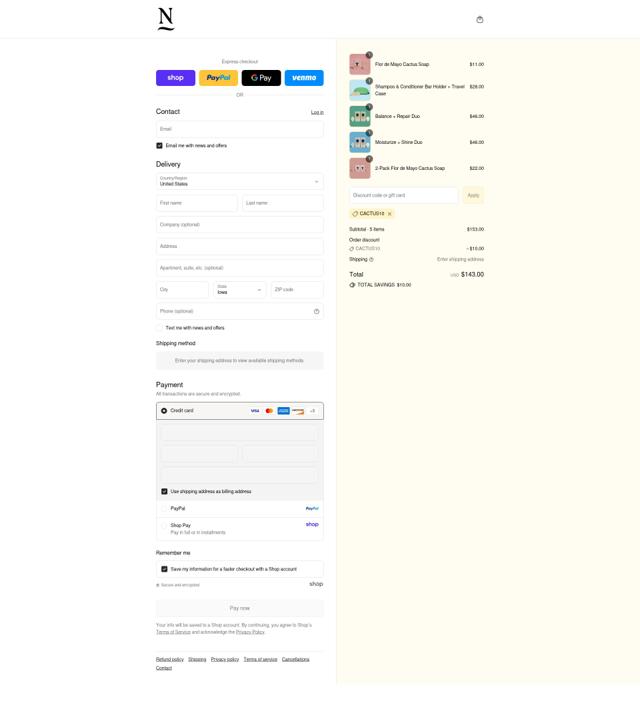 Nopalera checkout page showing Nopalera discount code box | Screenshot taken by SimplyCodes community member on Sep 9, 2025