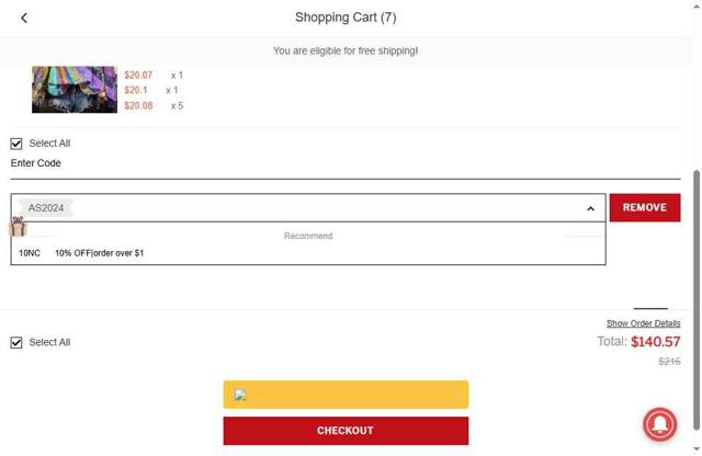 Noracora checkout page showing Noracora coupon code box | Screenshot taken by SimplyCodes community member on Sep 10, 2025