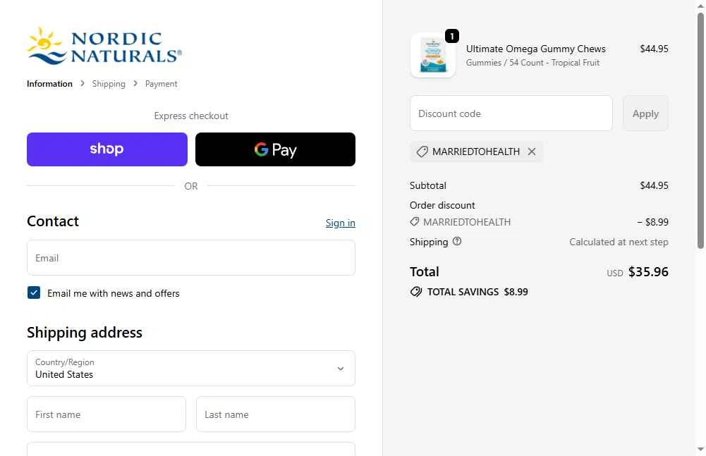 Nordic checkout page showing Nordic promo code box | Screenshot taken by SimplyCodes community member on Dec 23, 2025