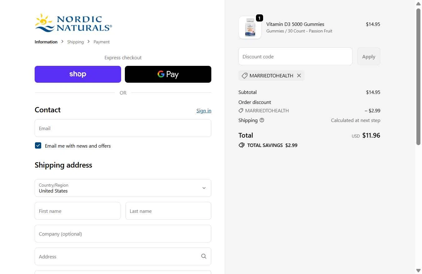 Nordic checkout page showing Nordic promo code box | Screenshot taken by SimplyCodes community member on Feb 10, 2026