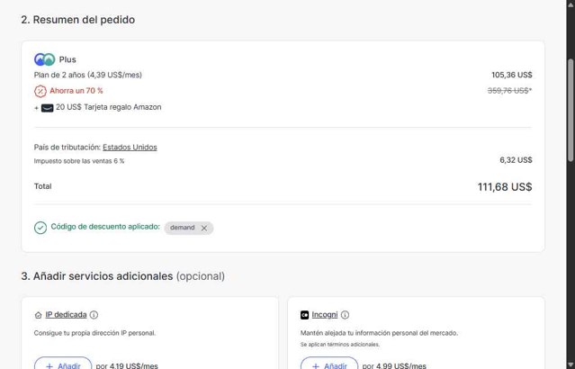 NordVPN checkout page showing NordVPN discount code box | Screenshot taken by SimplyCodes community member on Aug 7, 2025