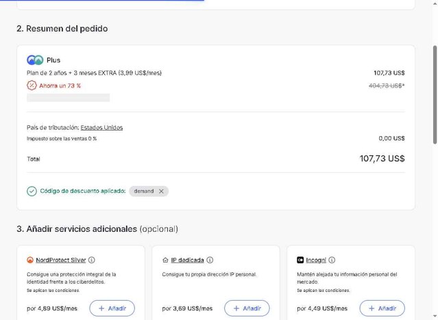 NordVPN checkout page showing NordVPN discount code box | Screenshot taken by SimplyCodes community member on Aug 25, 2025