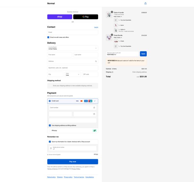 Normal checkout page showing Normal discount code box | Screenshot taken by SimplyCodes community member on Sep 1, 2025