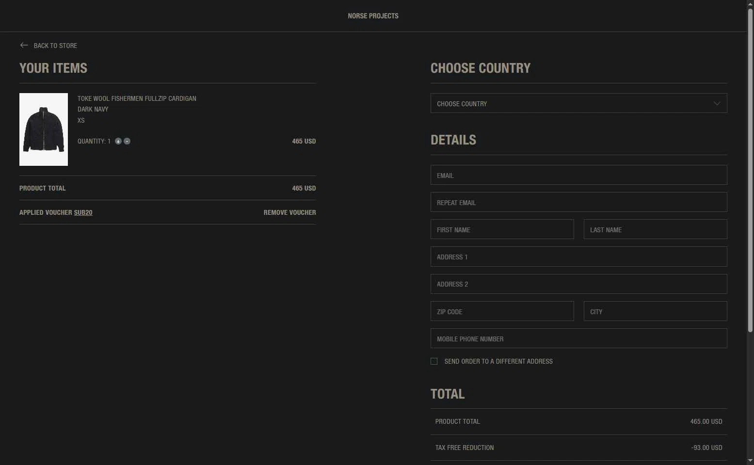 Norse Projects checkout page showing Norse Projects promo code box | Screenshot taken by SimplyCodes community member on Dec 28, 2025