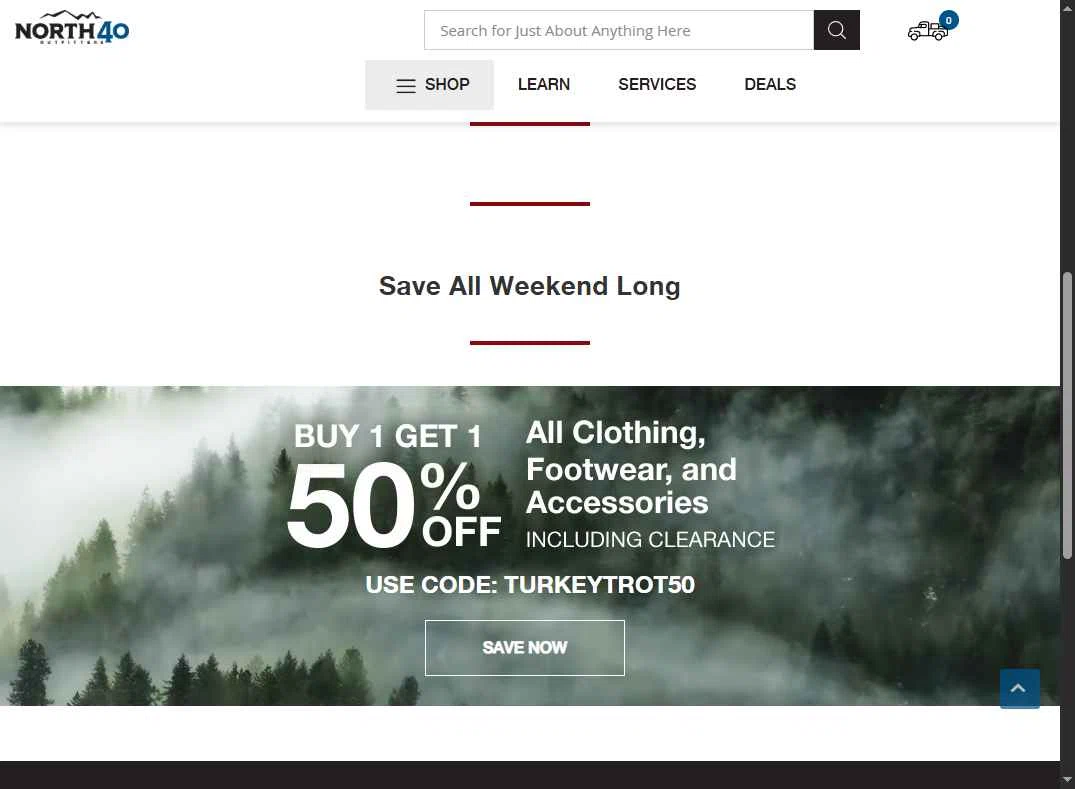 North 40 Outfitters checkout page showing North 40 Outfitters discount code box | Screenshot taken by SimplyCodes community member on Dec 29, 2025