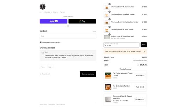 North Drinkware checkout page showing North Drinkware promo code box | Screenshot taken by SimplyCodes community member on Feb 1, 2025