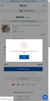5today coupon verification screenshot