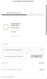 MYFIRSTNS15 coupon verification screenshot