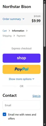Northstar Bison coupon verification screenshot