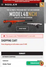 Nosler coupon verification screenshot