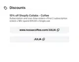 JULIA coupon verification screenshot