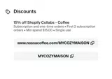 MYCOZYMAISON coupon verification screenshot