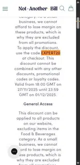 EXPERT20 coupon verification screenshot