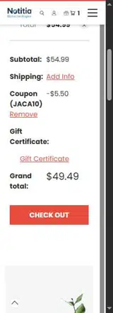 JACA10 coupon verification screenshot