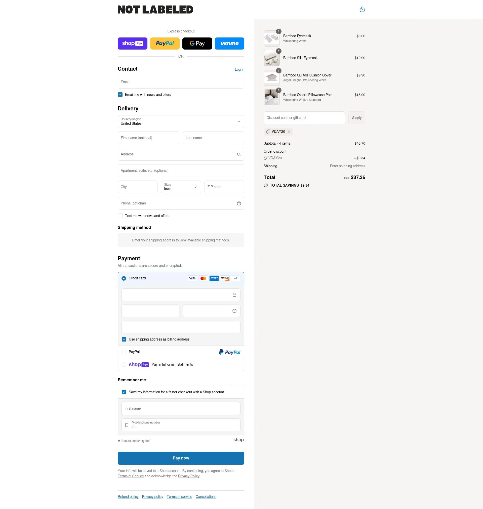 NOT LABELED checkout page showing NOT LABELED promo code box | Screenshot taken by SimplyCodes community member on Aug 1, 2025