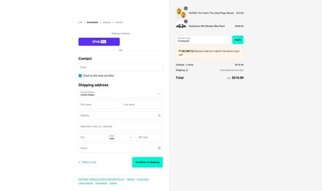 n+ Bikes checkout page showing n+ Bikes promo code box | Screenshot taken by SimplyCodes community member on Aug 27, 2025