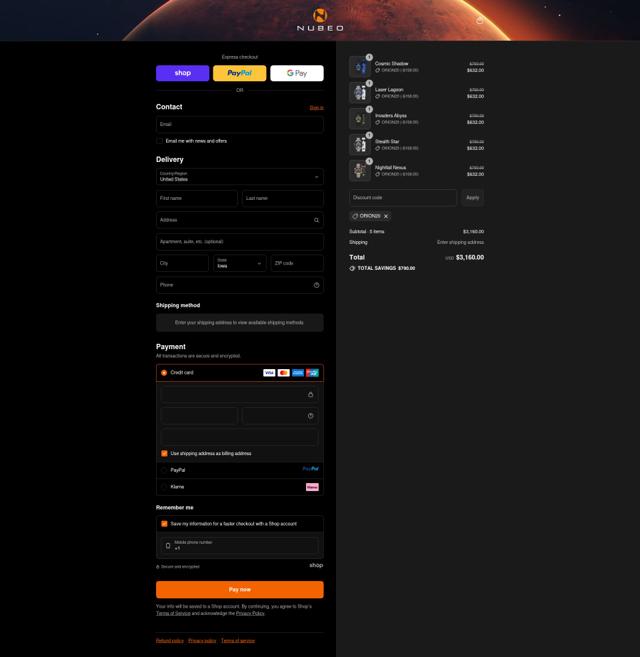 Nubeo checkout page showing Nubeo discount code box | Screenshot taken by SimplyCodes community member on Sep 11, 2025