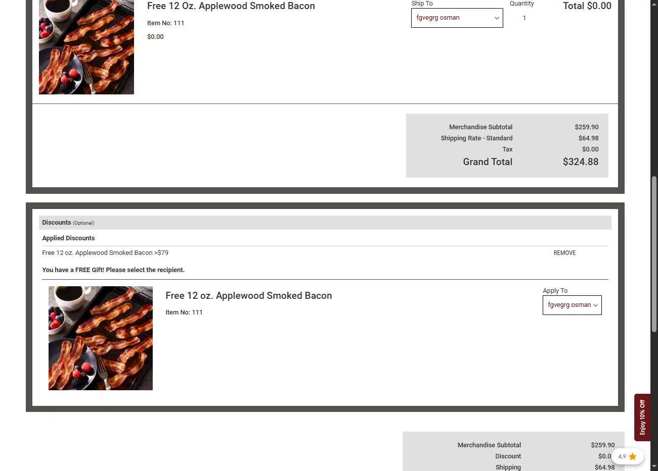 Nueske's checkout page showing Nueske's discount code box | Screenshot taken by SimplyCodes community member on Feb 3, 2026
