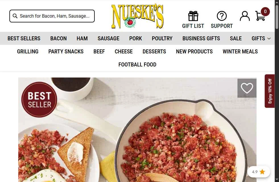 Nueske's checkout page showing Nueske's discount code box | Screenshot taken by SimplyCodes community member on Jan 23, 2026