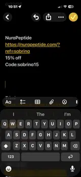 NURA Peptides coupon verification screenshot