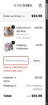 NURSE BABE coupon verification screenshot
