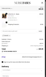 NURSE BABE coupon verification screenshot