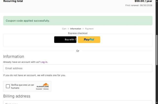 NurseCe4Less checkout page showing NurseCe4Less promo code box | Screenshot taken by SimplyCodes community member on Aug 30, 2025