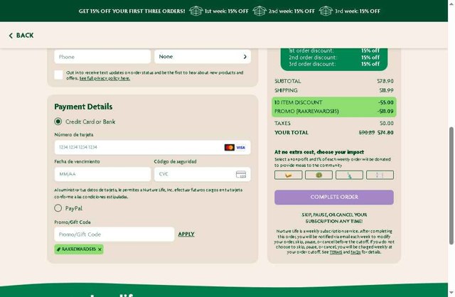 NurtureLife checkout page showing NurtureLife promo code box | Screenshot taken by SimplyCodes community member on Sep 2, 2025