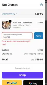 Mom26 coupon verification screenshot