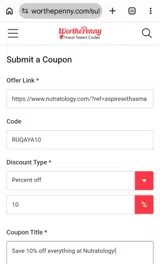 RUQAYA10 coupon verification screenshot