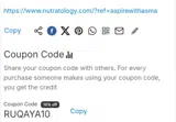 RUQAYA10 coupon verification screenshot