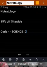 SCIENCE10 coupon verification screenshot