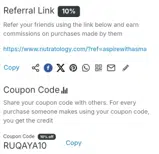 RUQAYA10 coupon verification screenshot