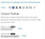 RUQAYAAHMED coupon verification screenshot