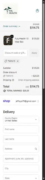 TWIN15 coupon verification screenshot