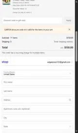CART20 coupon verification screenshot