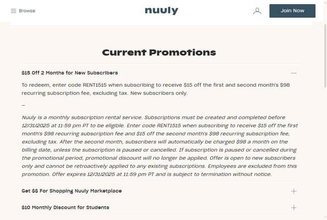 Nuuly checkout page showing Nuuly promo code box | Screenshot taken by SimplyCodes community member on Aug 5, 2025