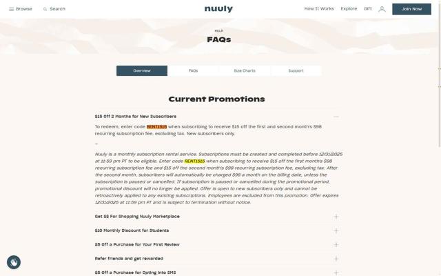 Nuuly checkout page showing Nuuly promo code box | Screenshot taken by SimplyCodes community member on Aug 17, 2025
