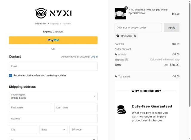 NYXI checkout page showing NYXI discount code box | Screenshot taken by SimplyCodes community member on Sep 1, 2025