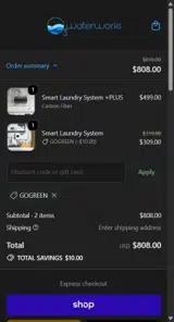 O3 Waterworks coupon verification screenshot