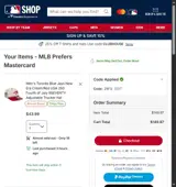 Oakland Athletics coupon verification screenshot