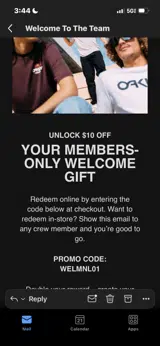 WELMNL01 coupon verification screenshot
