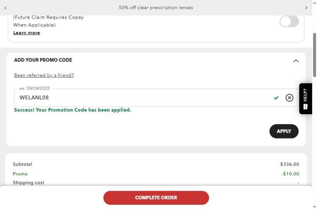 Oakley checkout page showing Oakley promo code box | Screenshot taken by SimplyCodes community member on Sep 17, 2025