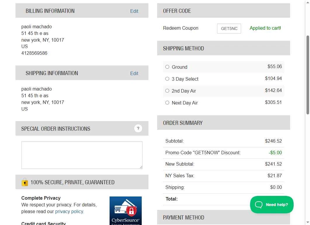 Oakley Signs & Graphics checkout page showing Oakley Signs & Graphics coupon code box | Screenshot taken by SimplyCodes community member on Jan 1, 2026