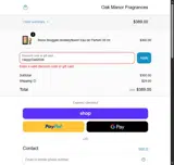 Oak Manor Fragrances coupon verification screenshot