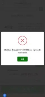 SP16097190 coupon verification screenshot