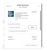CME21R coupon verification screenshot