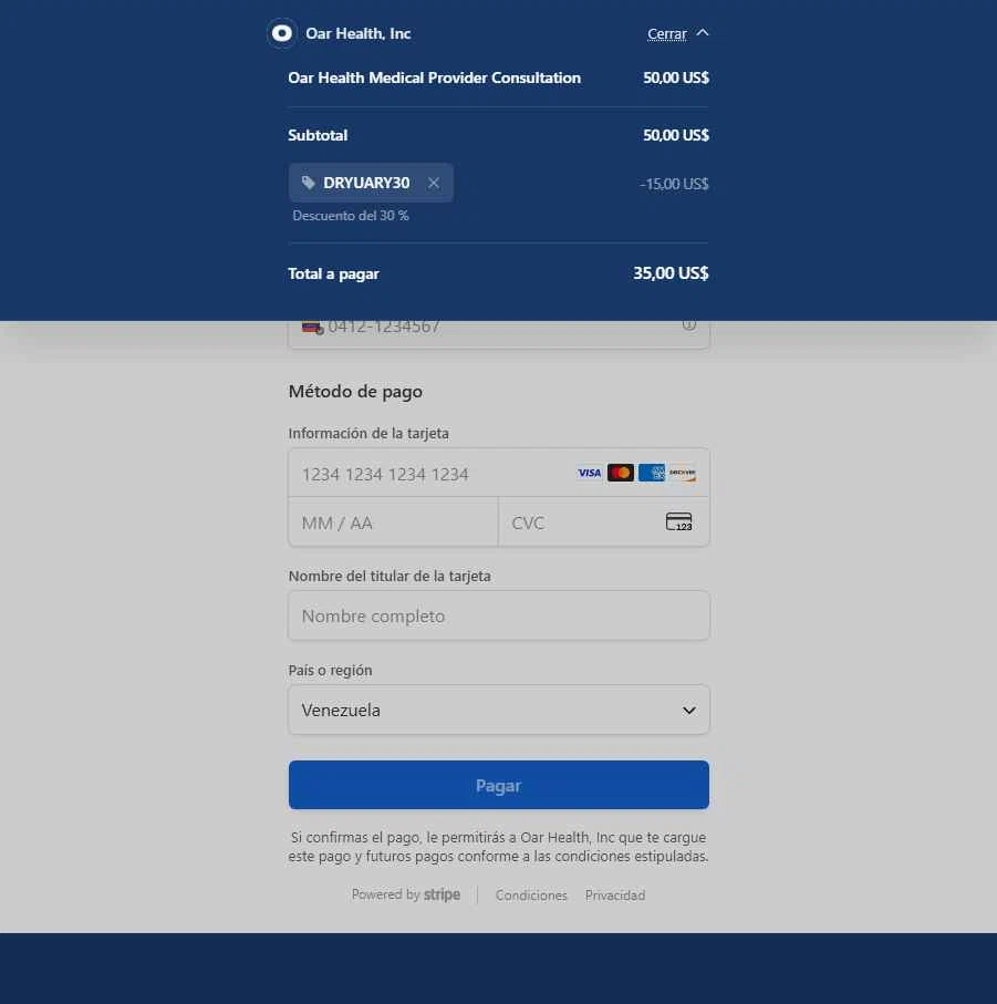 Oar Health checkout page showing Oar Health promo code box | Screenshot taken by SimplyCodes community member on Sep 11, 2025