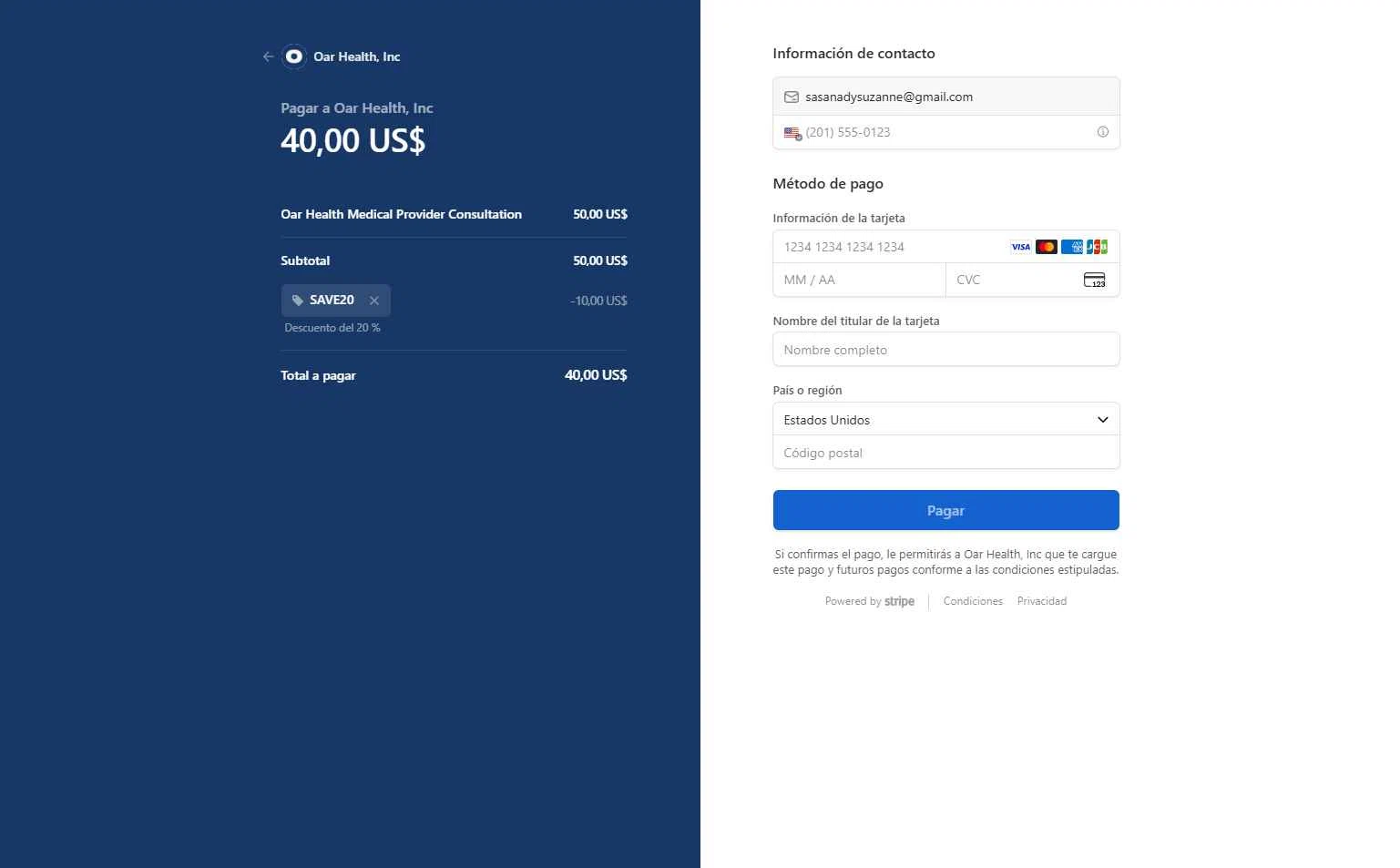 Oar Health checkout page showing Oar Health promo code box | Screenshot taken by SimplyCodes community member on Sep 11, 2025