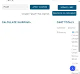 PLUSH coupon verification screenshot